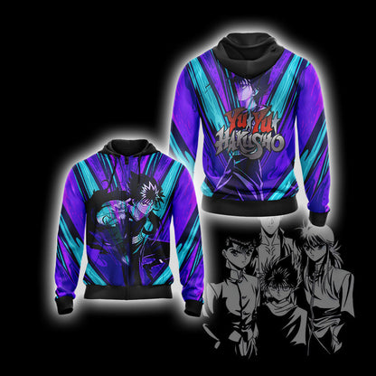 Yu Yu Hakusho - Hiei Unisex 3D T-shirt Zip Hoodie