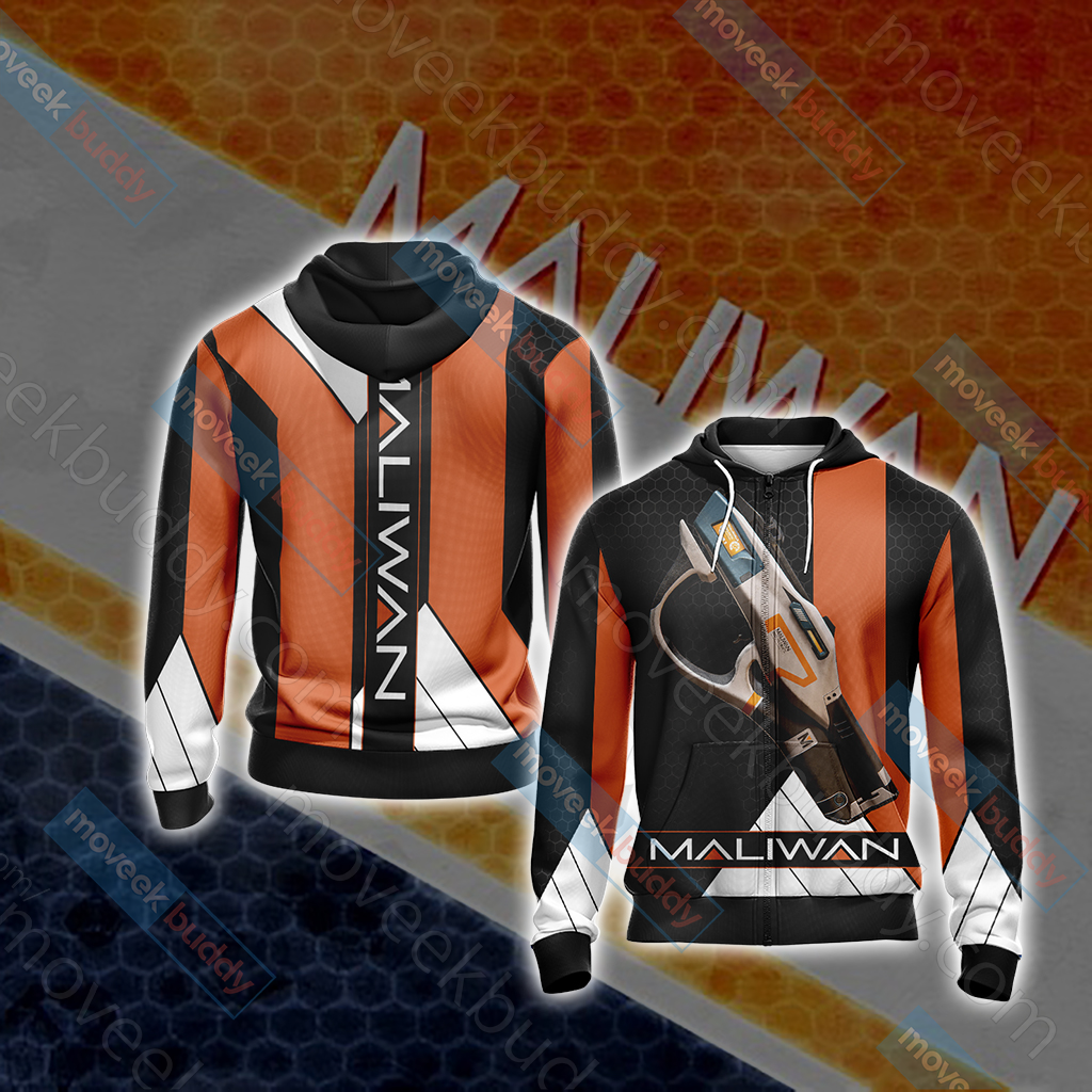 Maliwan Borderlands Unisex 3D T-shirt Zip Hoodie