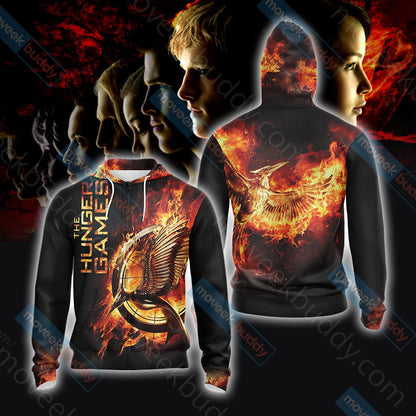 The Hunger Games New Style Unisex 3D T-shirt Zip Hoodie