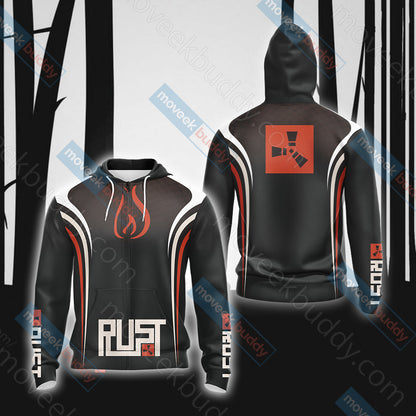 Rust Unisex 3D T-shirt Zip Hoodie