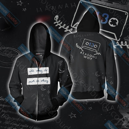 Thirteen Reasons Why Unisex 3D T-shirt Zip Hoodie