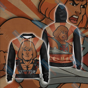 He-man New Look Unisex 3D T-shirt Zip Hoodie XS 