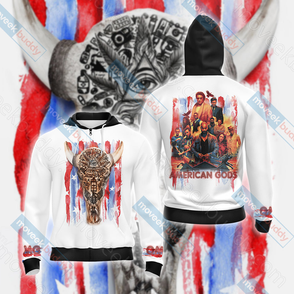 American Gods Unisex 3D T-shirt Zip Hoodie