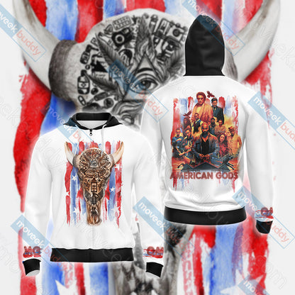 American Gods Unisex 3D T-shirt Zip Hoodie