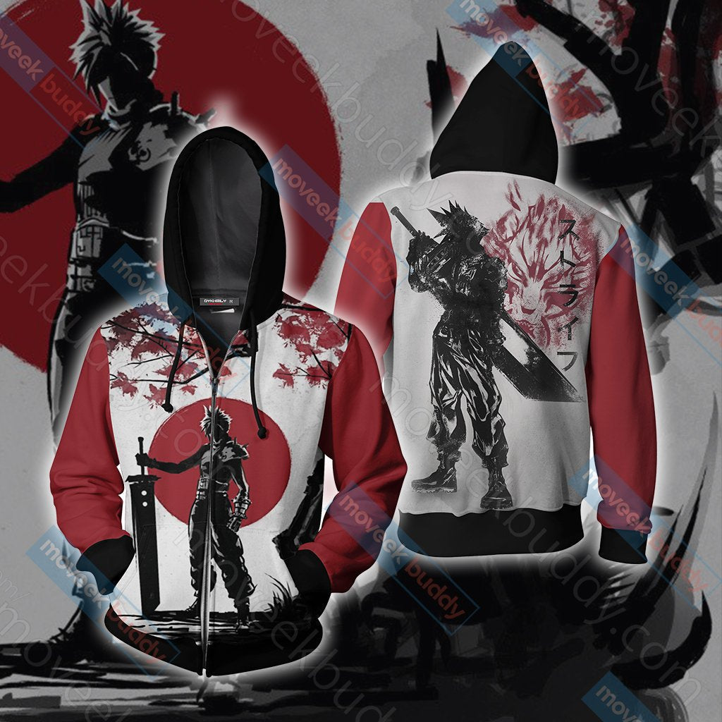 Final Fantasy 7 Cloud Strife T-shirt Zip Hoodie Pullover Hoodie Zip Hoodie