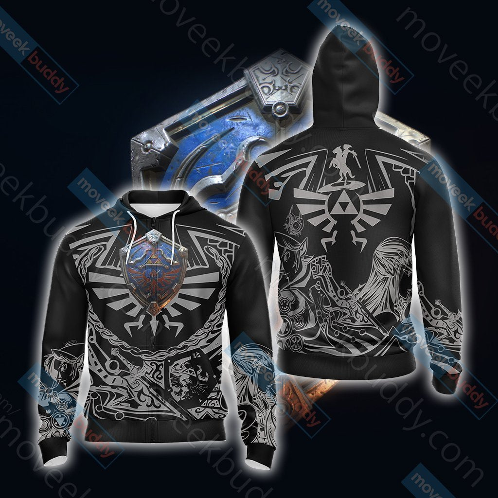 The Legend of Zelda - Shield Of Legend Unisex 3D T-shirt Zip Hoodie
