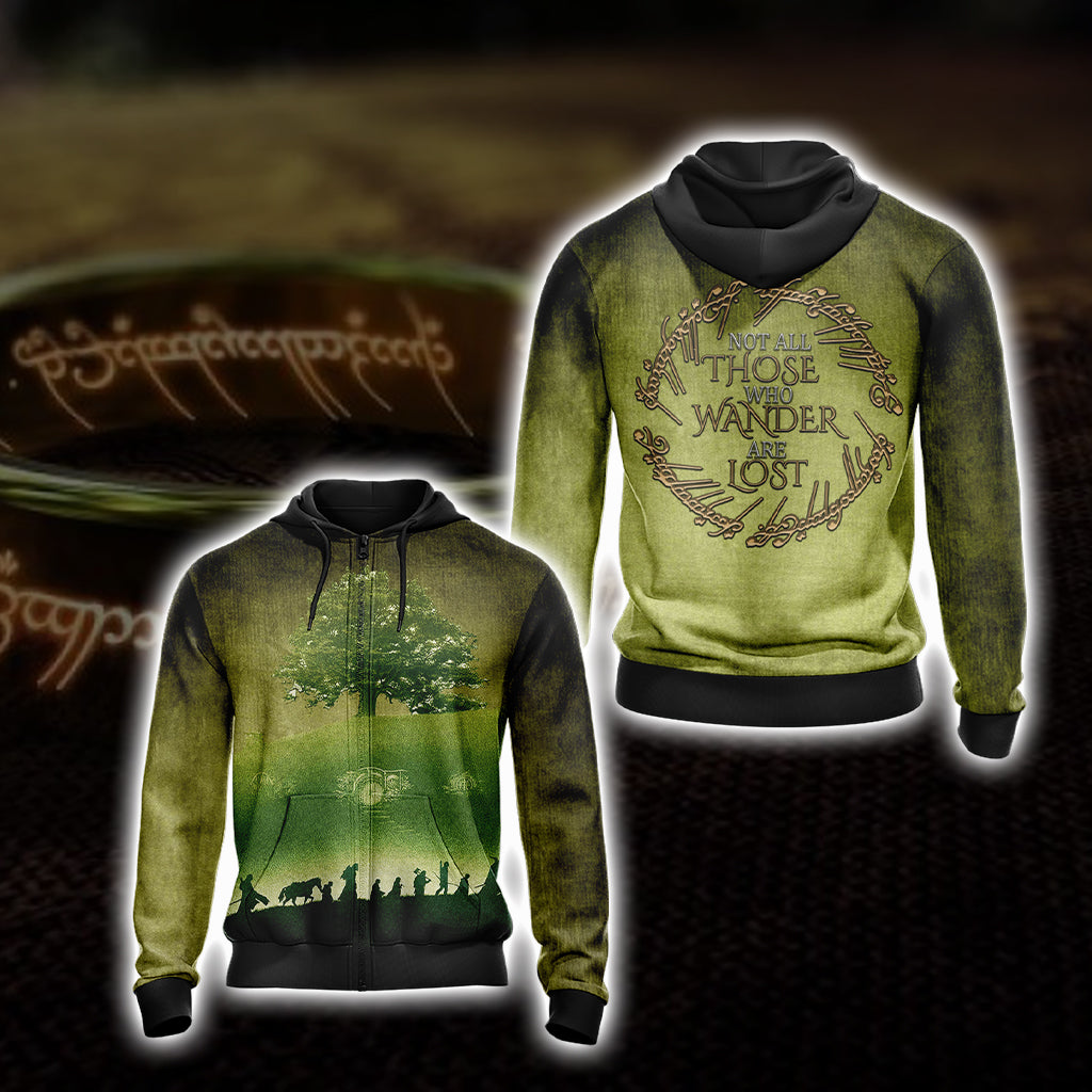 Lord Of The Ring - Not all those who wander are lost Unisex 3D T-shirt Zip Hoodie