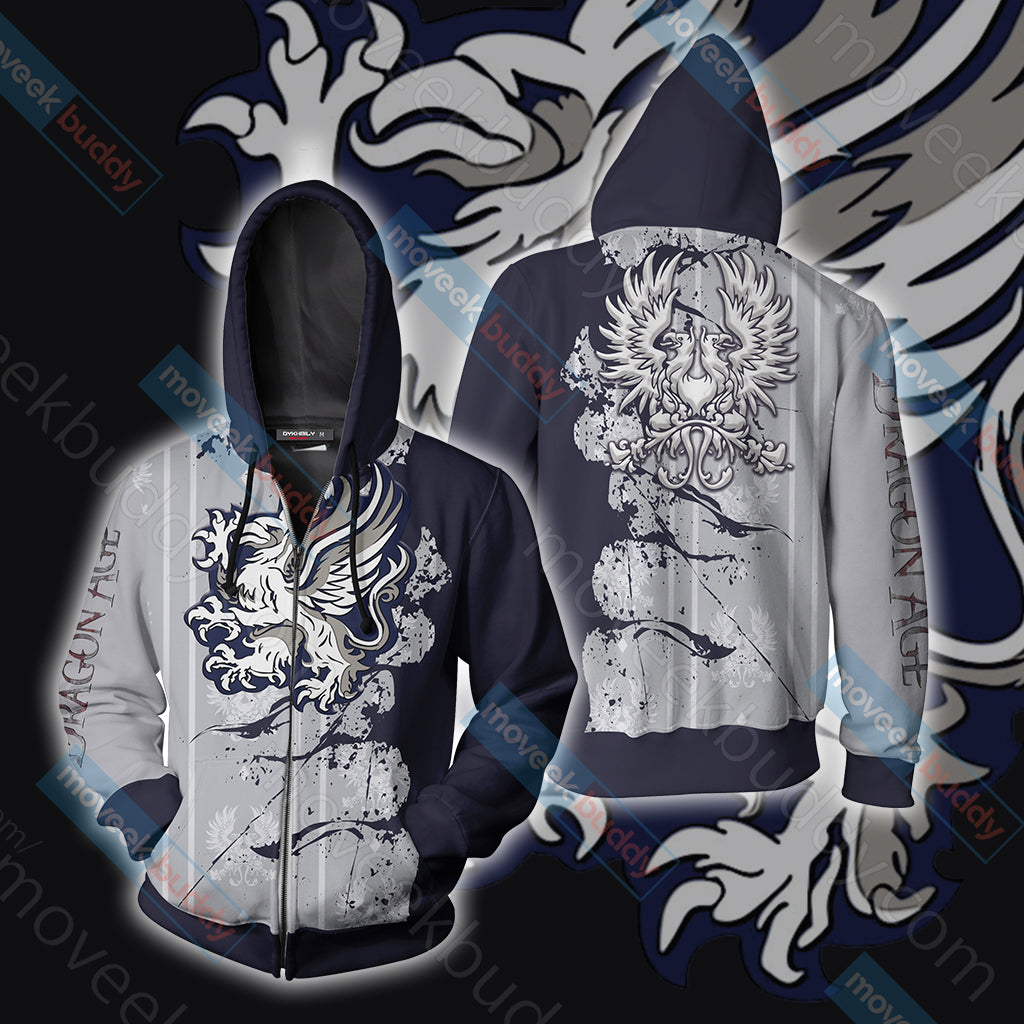Dragon Age - Grey Warden symbol Unisex 3D T-shirt Zip Hoodie