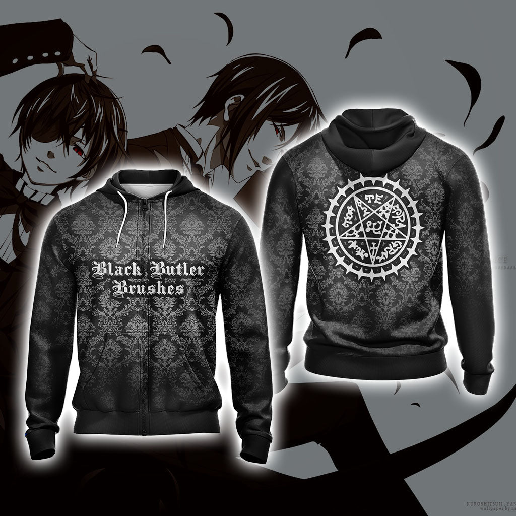 Kuroshitsuji Unisex 3D T-shirt Zip Hoodie