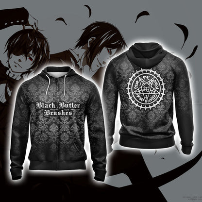 Kuroshitsuji Unisex 3D T-shirt Zip Hoodie