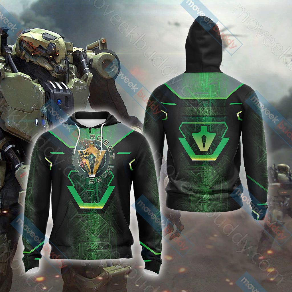 Robot Wars Unisex 3D T-shirt Zip Hoodie