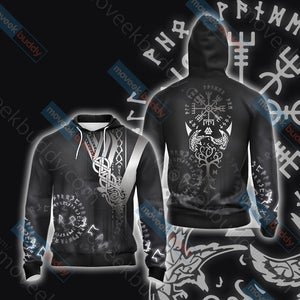 Vikings - Vegvisir Unisex 3D T-shirt Zip Hoodie XS 