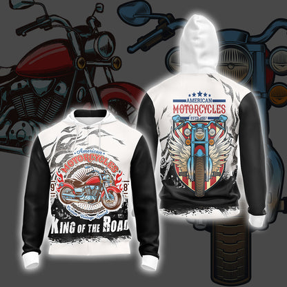 American Motorcycles King Of The Road Unisex 3D T-shirt Zip Hoodie
