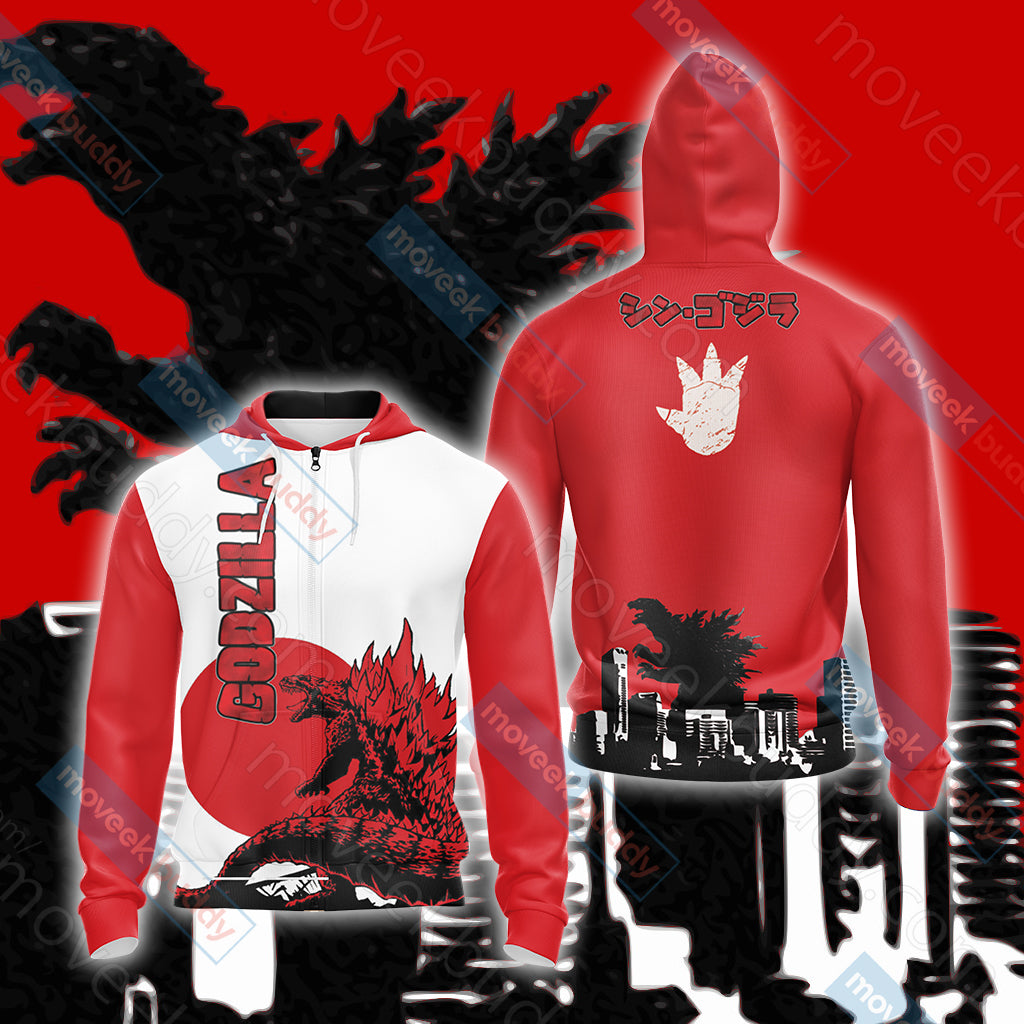 Godzilla New Version Unisex 3D T-shirt Zip Hoodie