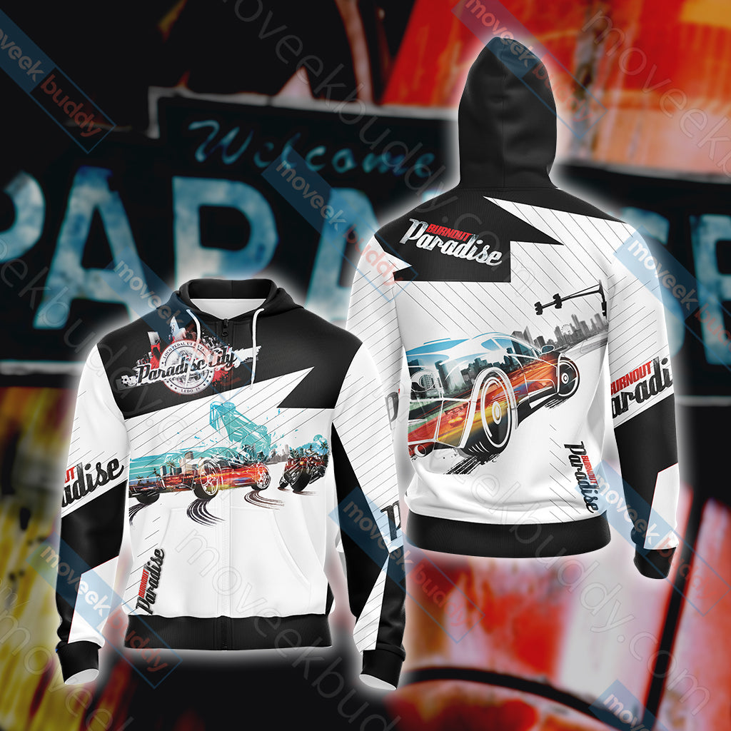 Burnout Paradise Unisex 3D T-shirt Zip Hoodie