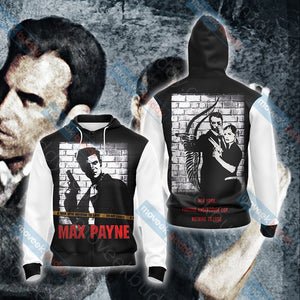 Max Payne Unisex 3D T-shirt Zip Hoodie XS 