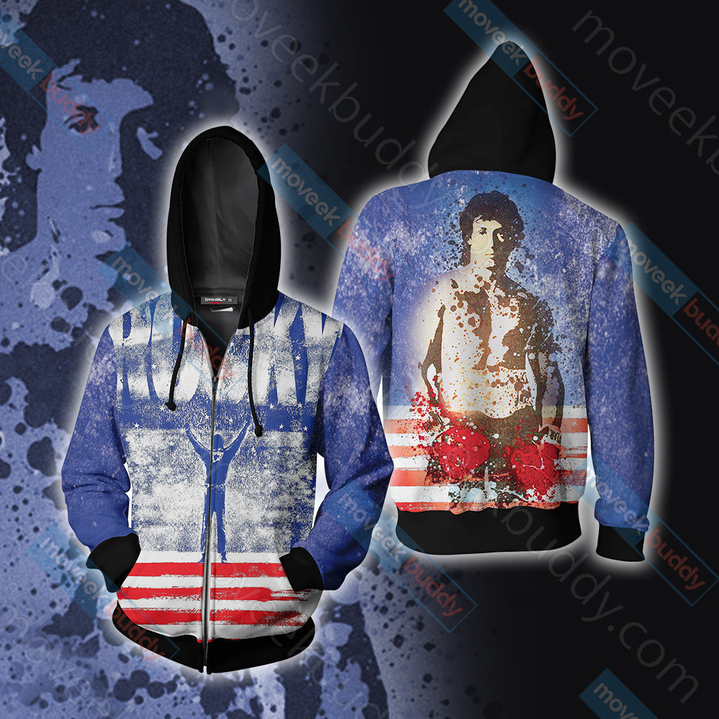 Rocky Balboa New Unisex 3D T-shirt Zip Hoodie