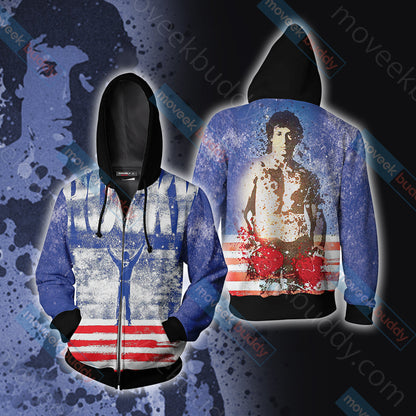 Rocky Balboa New Unisex 3D T-shirt Zip Hoodie