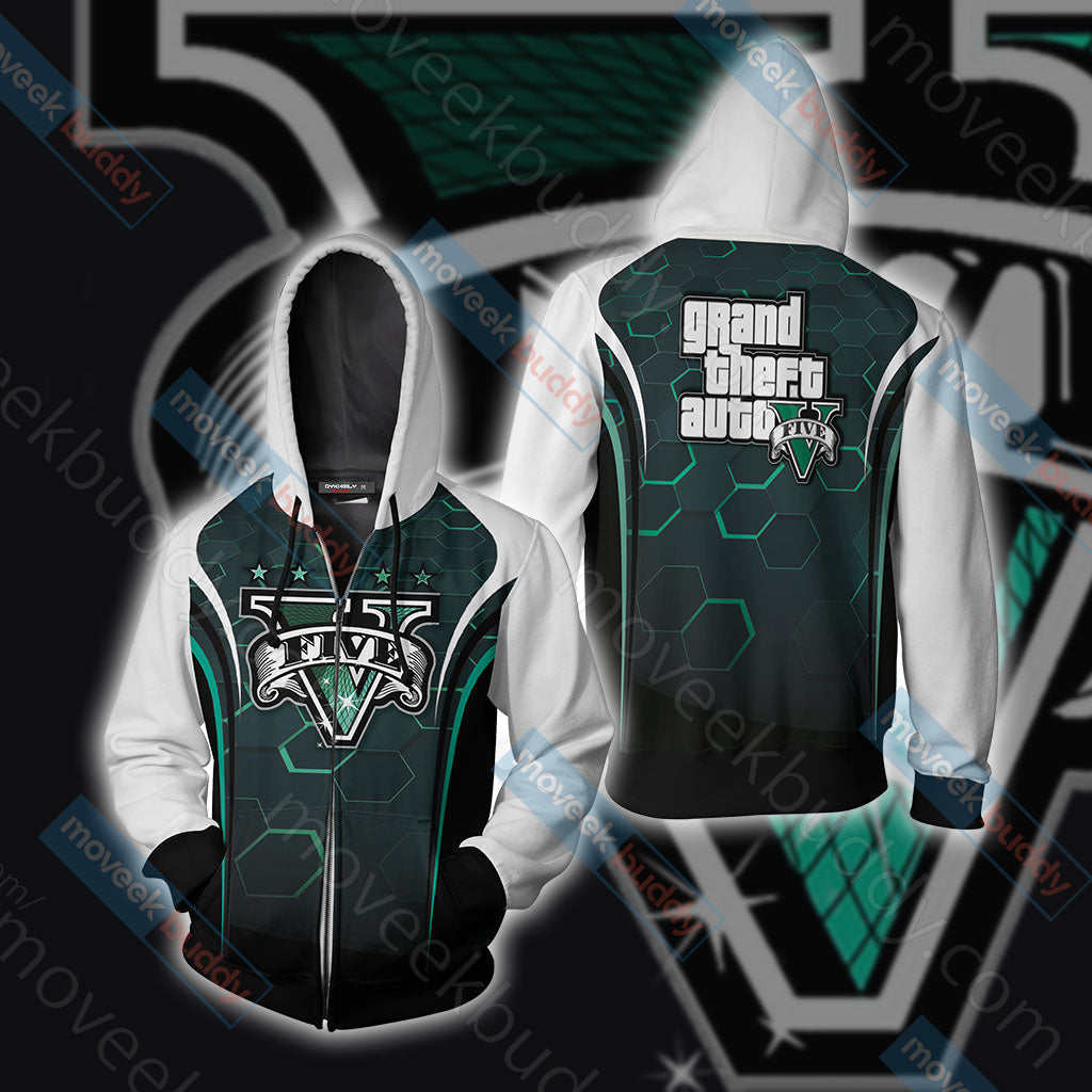 Grand Theft Auto V Unisex 3D T-shirt Zip Hoodie
