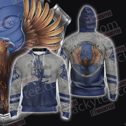 Ravenclaw House Harry Potter New Version Unisex 3D T-shirt Zip Hoodie S