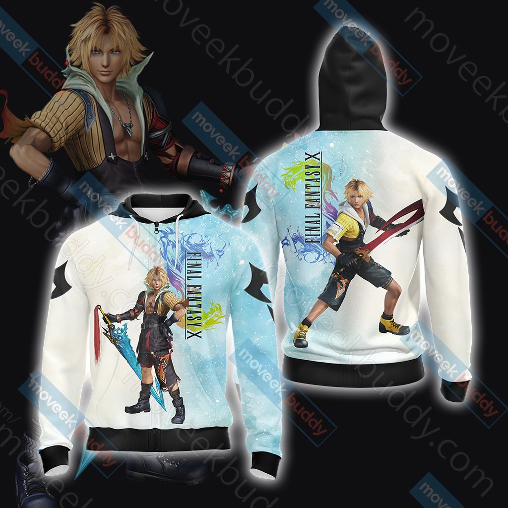 Final Fantasy X - Tidus T-shirt Zip Hoodie Pullover Hoodie Zip Hoodie