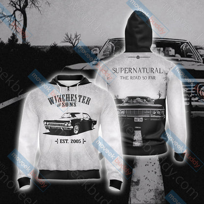 Supernatural Unisex 3D T-shirt Zip Hoodie