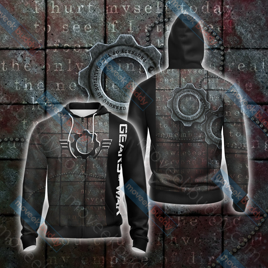 Gears of War New Unisex 3D T-shirt Zip Hoodie