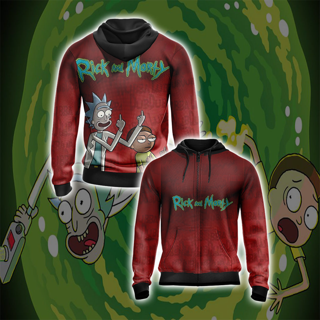Rick and Morty New Look Worlds Unisex 3D T-shirt Zip Hoodie