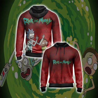 Rick and Morty New Look Worlds Unisex 3D T-shirt Zip Hoodie