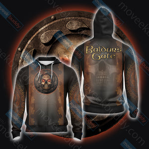 Baldur's Gate Unisex 3D T-shirt Zip Hoodie XS 