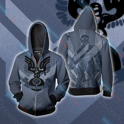 Halo 3: ODST Factions - UNSC Unisex 3D T-shirt Zip Hoodie
