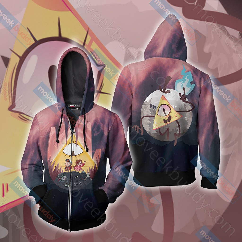 Gravity Falls Bill Cipher Wheel New Unisex 3D T-shirt Zip Hoodie