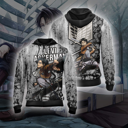 Attack On Titan - Levi New Style Unisex 3D T-shirt Zip Hoodie