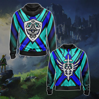 Legend of Zelda Unisex 3D T-shirt Zip Hoodie