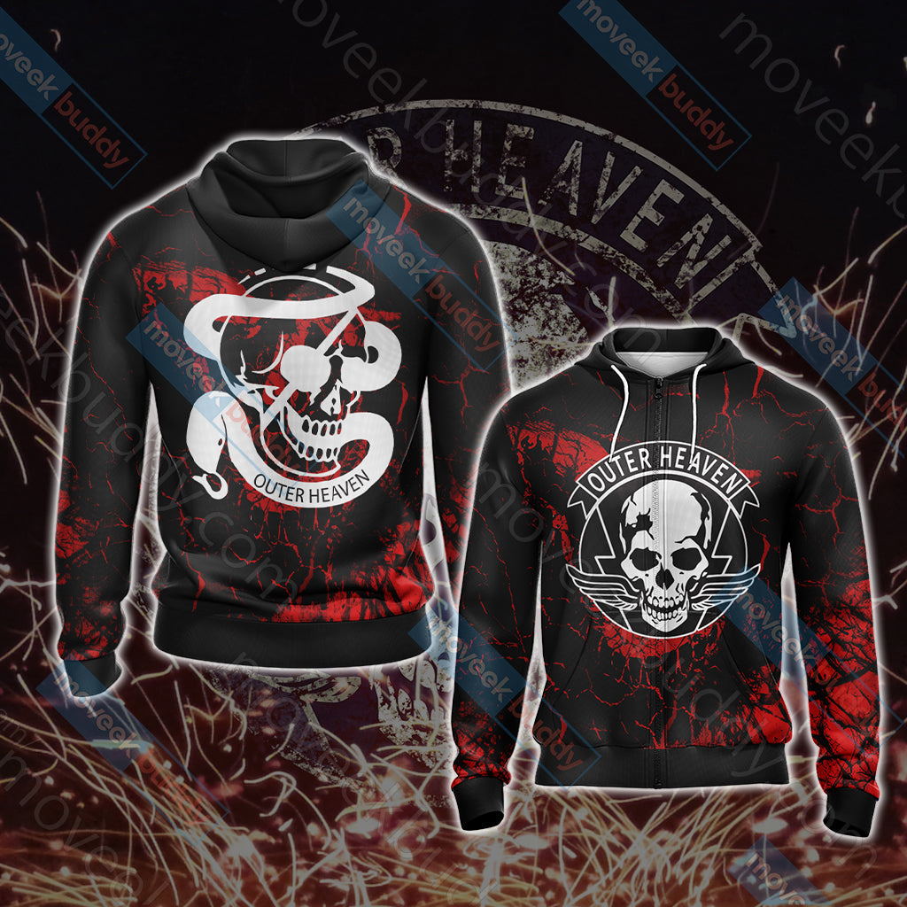 Metal Gear Solid - Outer Heaven Unisex 3D T-shirt Zip Hoodie