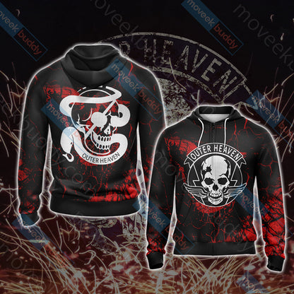 Metal Gear Solid - Outer Heaven Unisex 3D T-shirt Zip Hoodie