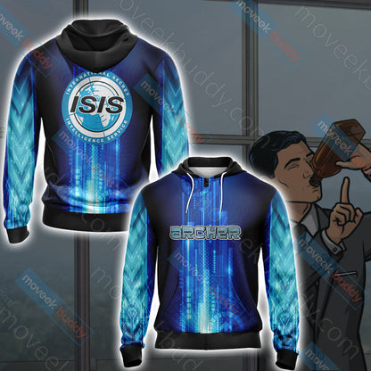 Archer (TV series) - ISIS Logo Unisex 3D T-shirt Zip Hoodie