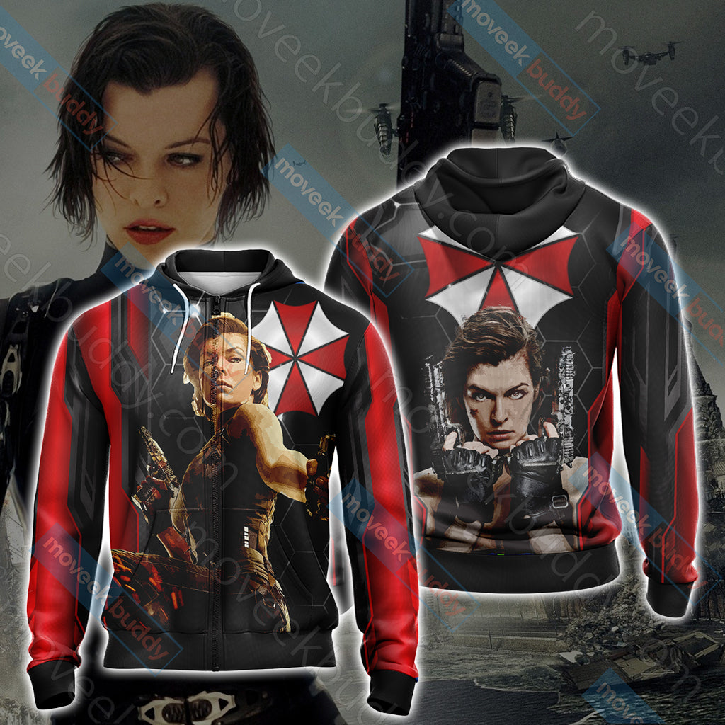 Resident Evil - Alice Unisex 3D T-shirt Zip Hoodie