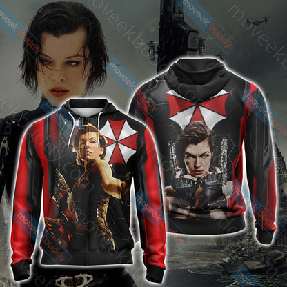 Resident Evil - Alice Unisex 3D T-shirt Zip Hoodie