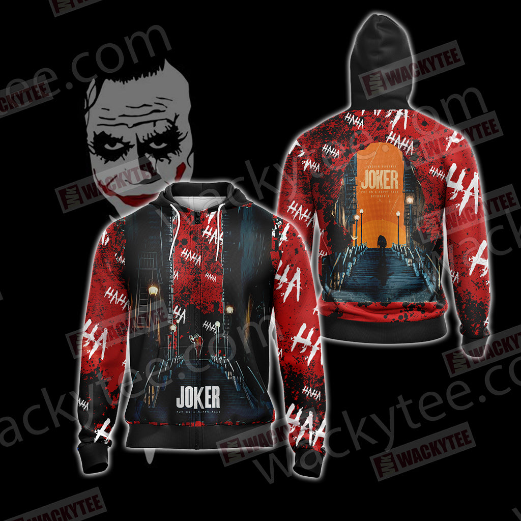 Joker Unisex 3D T-shirt Zip Hoodie