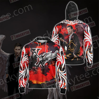 Lucifer New Version Unisex 3D T-shirt Zip Hoodie
