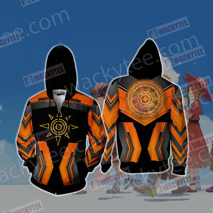 Digimon The Crest Of Courage New Look Unisex 3D T-shirt Zip Hoodie