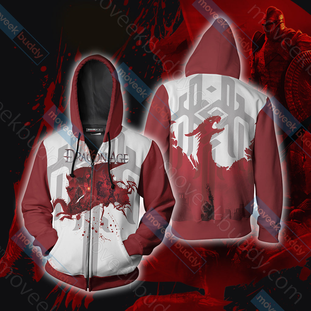 Dragon Age Unisex 3D T-shirt Zip Hoodie