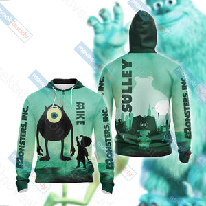 Monsters, Inc. Unisex 3D T-shirt Zip Hoodie XS 