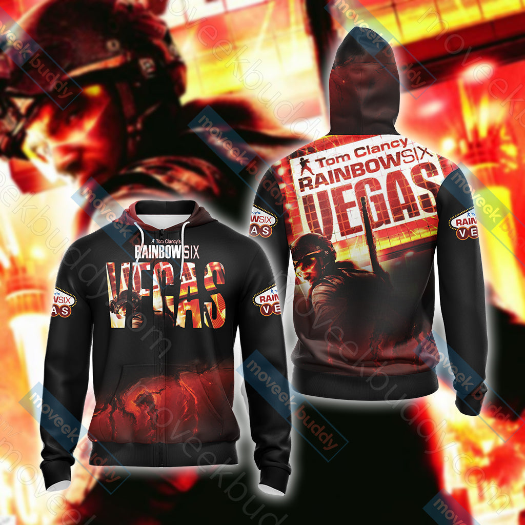 Tom Clancy's Rainbow Six: Vegas Unisex 3D T-shirt Zip Hoodie