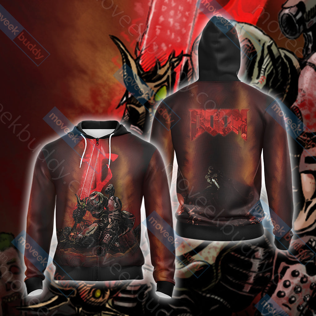 Doom New Unisex 3D T-shirt Zip Hoodie