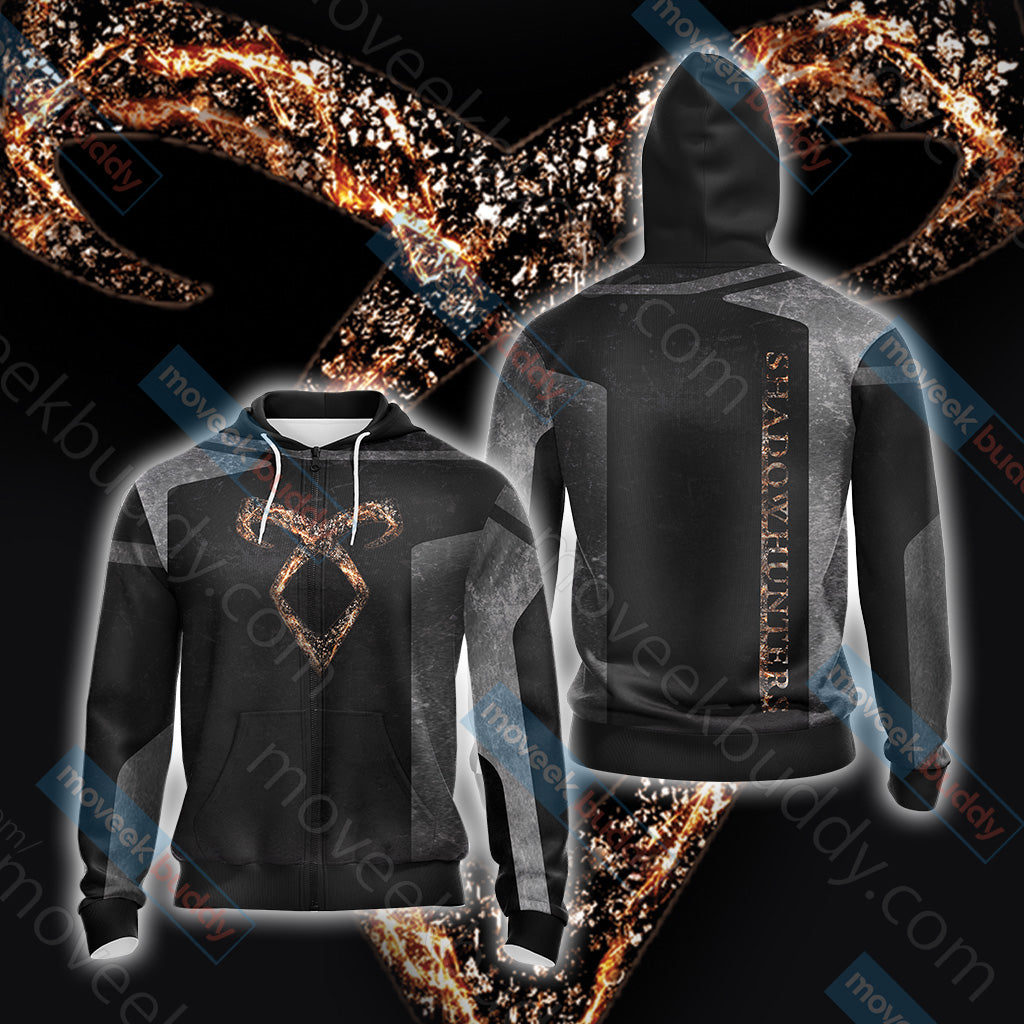 Shadowhunters New Style Unisex 3D T-shirt Zip Hoodie