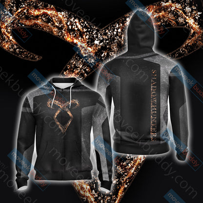 Shadowhunters New Style Unisex 3D T-shirt Zip Hoodie