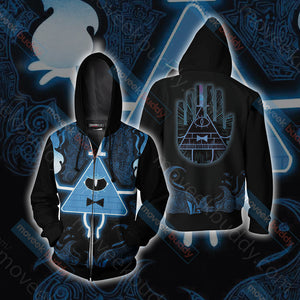 Gravity Falls - Bill Cipher Wheel Unisex 3D T-shirt Zip Hoodie XS 