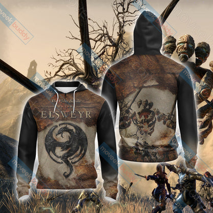The Elder Scrolls Online - Elsweyr Unisex 3D T-shirt Zip Hoodie